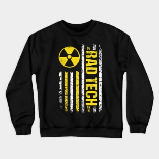 Patriotic Radiology, tachonologist's radiologic Xray tech, with the flag of USA Crewneck Sweatshirt